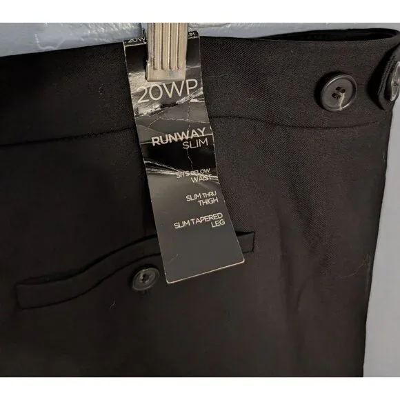 Jones New York Womens Black Stretch Slim Fit Pants 20WP Petite Runway Style - Picture 15 of 15